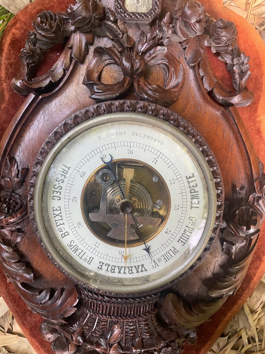 Carved Wood Barometer -photo-1