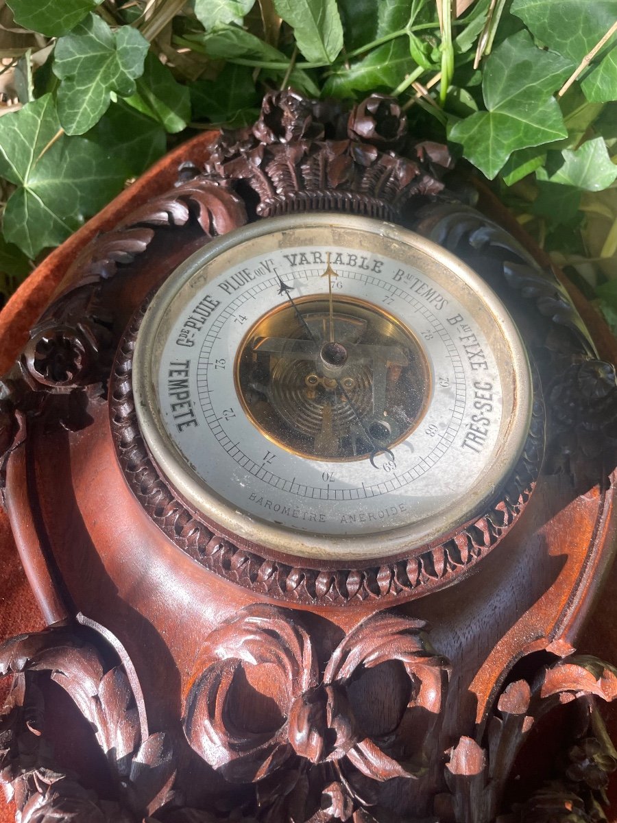 Carved Wood Barometer -photo-4