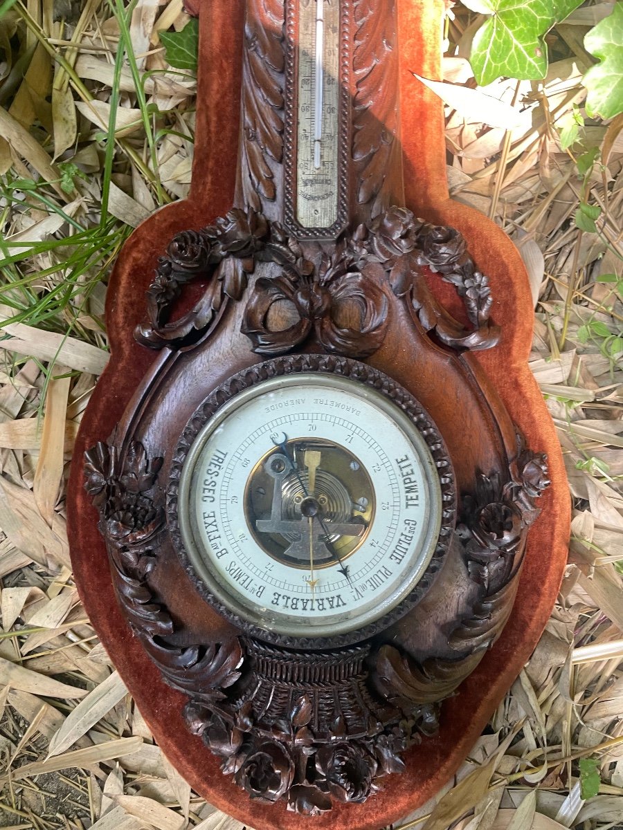 Carved Wood Barometer -photo-6