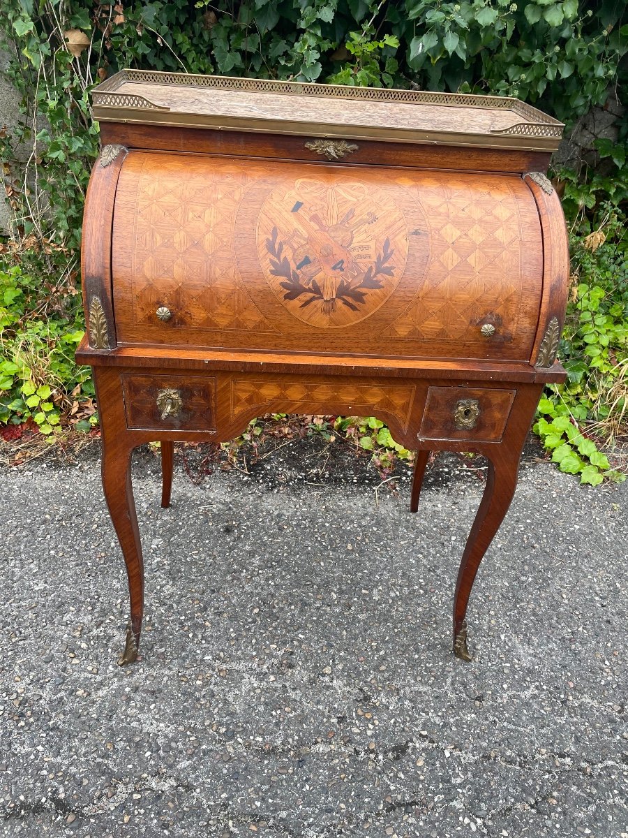 Niii Marquetry Cylinder Desk -photo-2