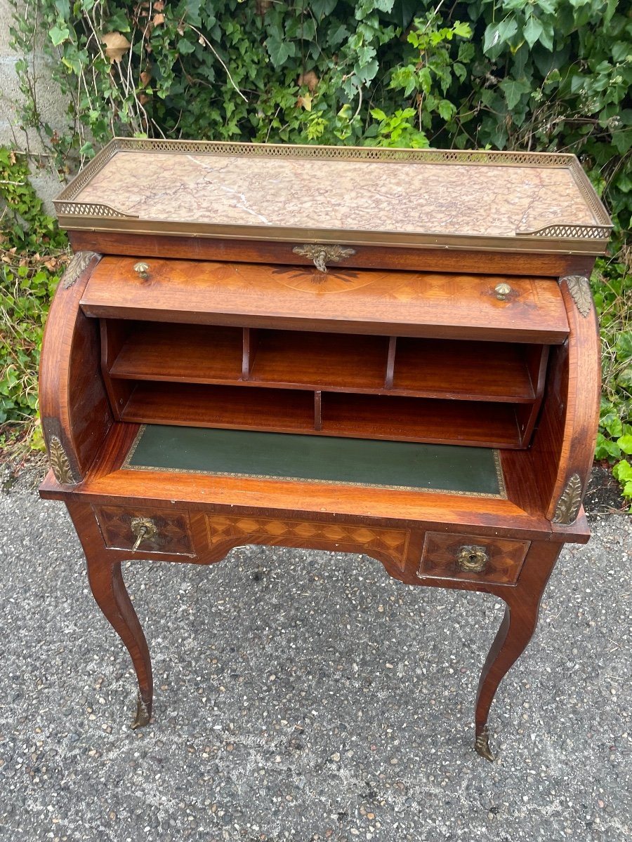 Niii Marquetry Cylinder Desk -photo-4