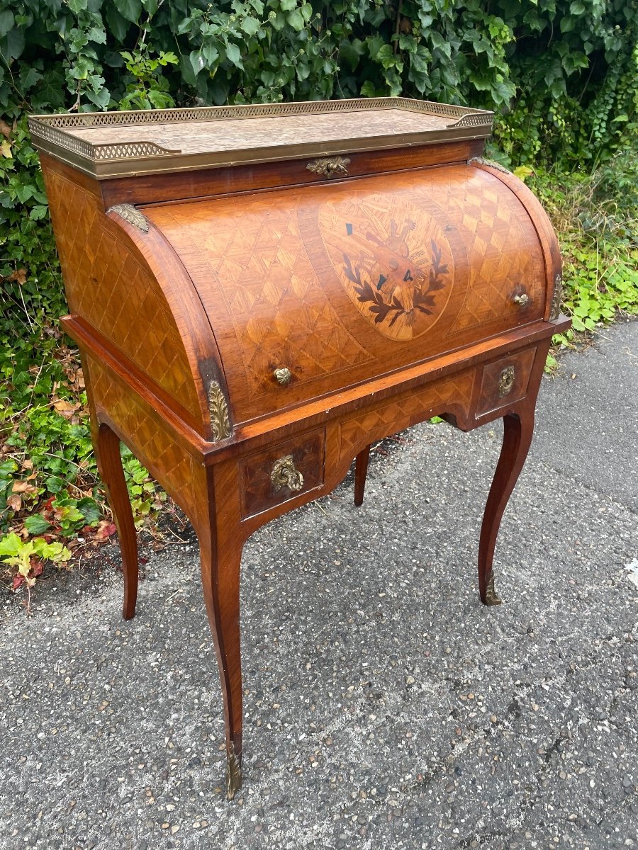 Niii Marquetry Cylinder Desk 