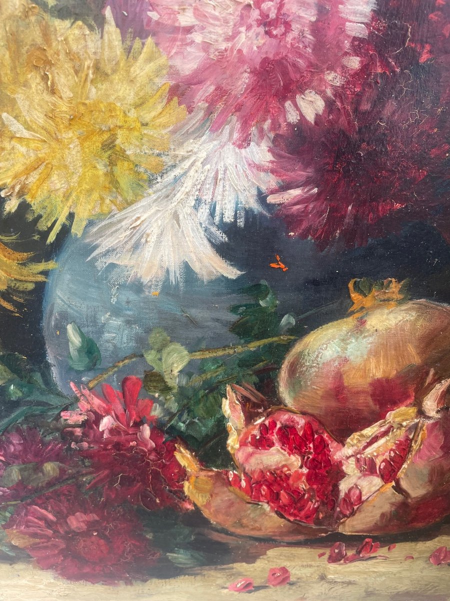 Flowers And Pomegranates By Henri Cauchois -photo-1