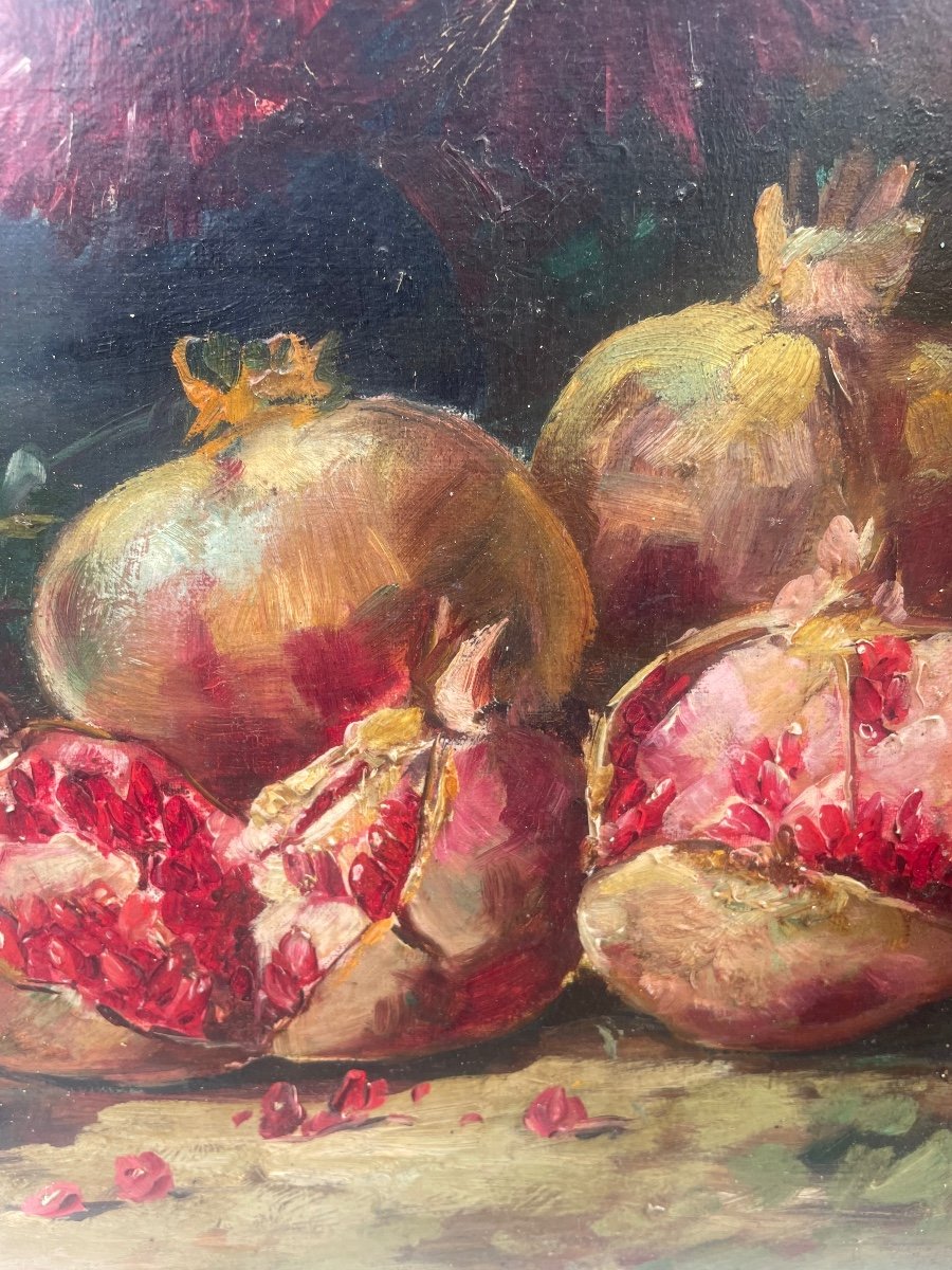 Flowers And Pomegranates By Henri Cauchois 