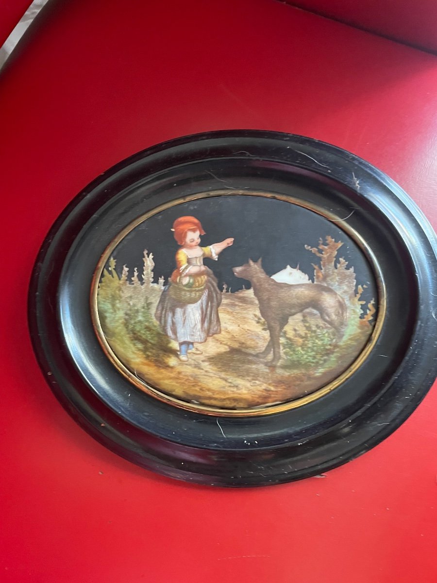 Little Red Riding Hood And The Wolf Porcelain Plaque -photo-2