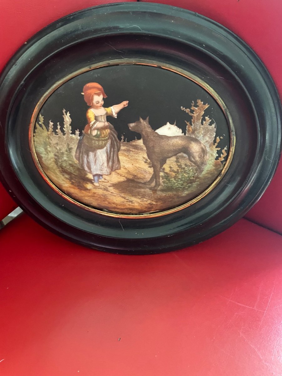 Little Red Riding Hood And The Wolf Porcelain Plaque -photo-3