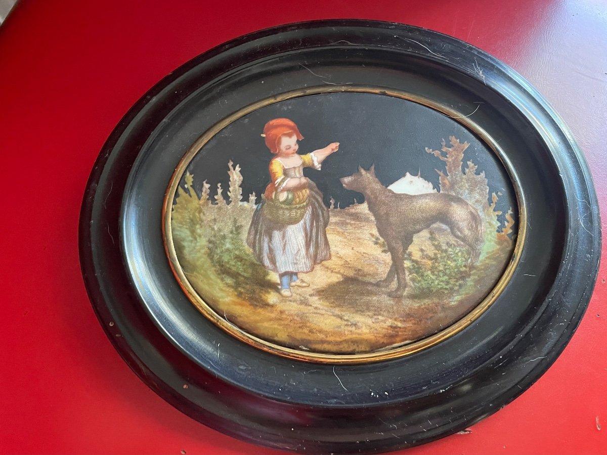 Little Red Riding Hood And The Wolf Porcelain Plaque -photo-4