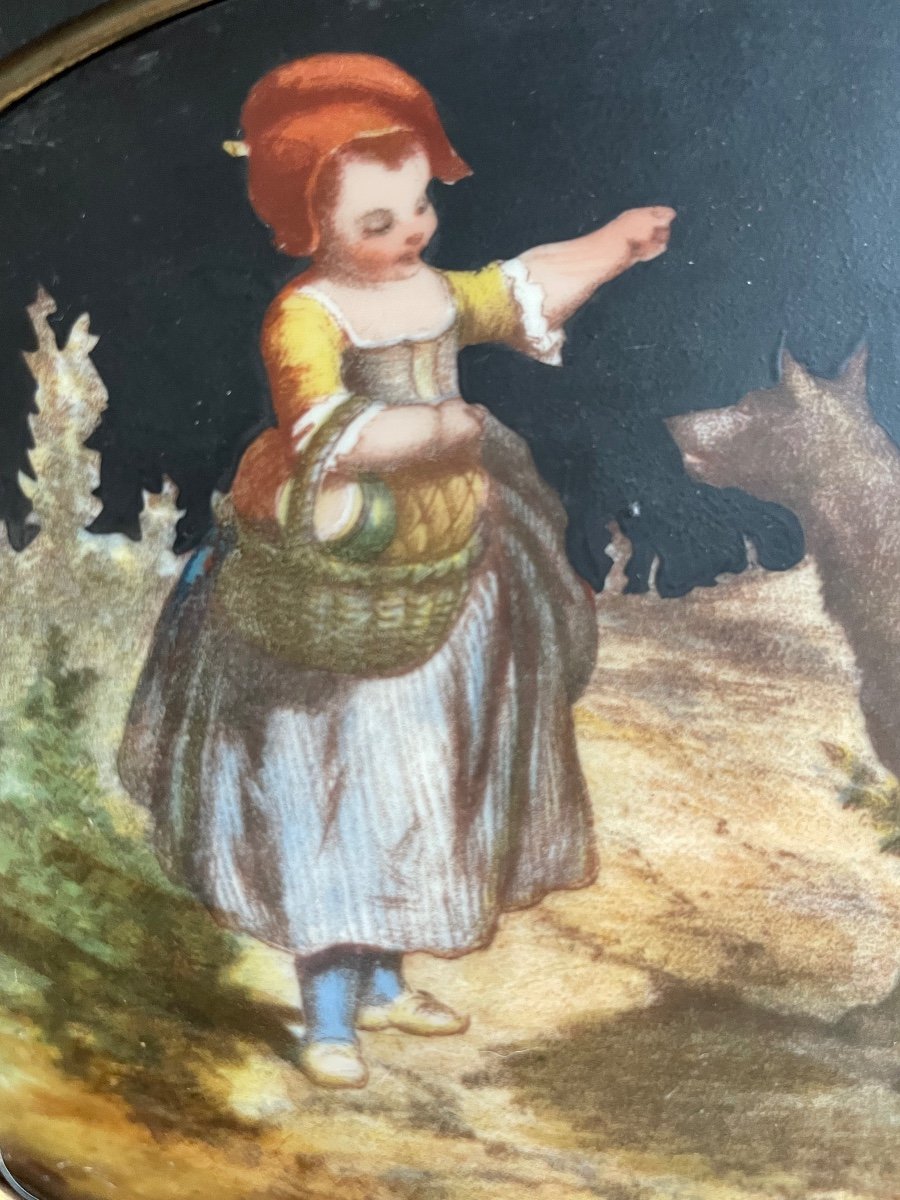 Little Red Riding Hood And The Wolf Porcelain Plaque -photo-2