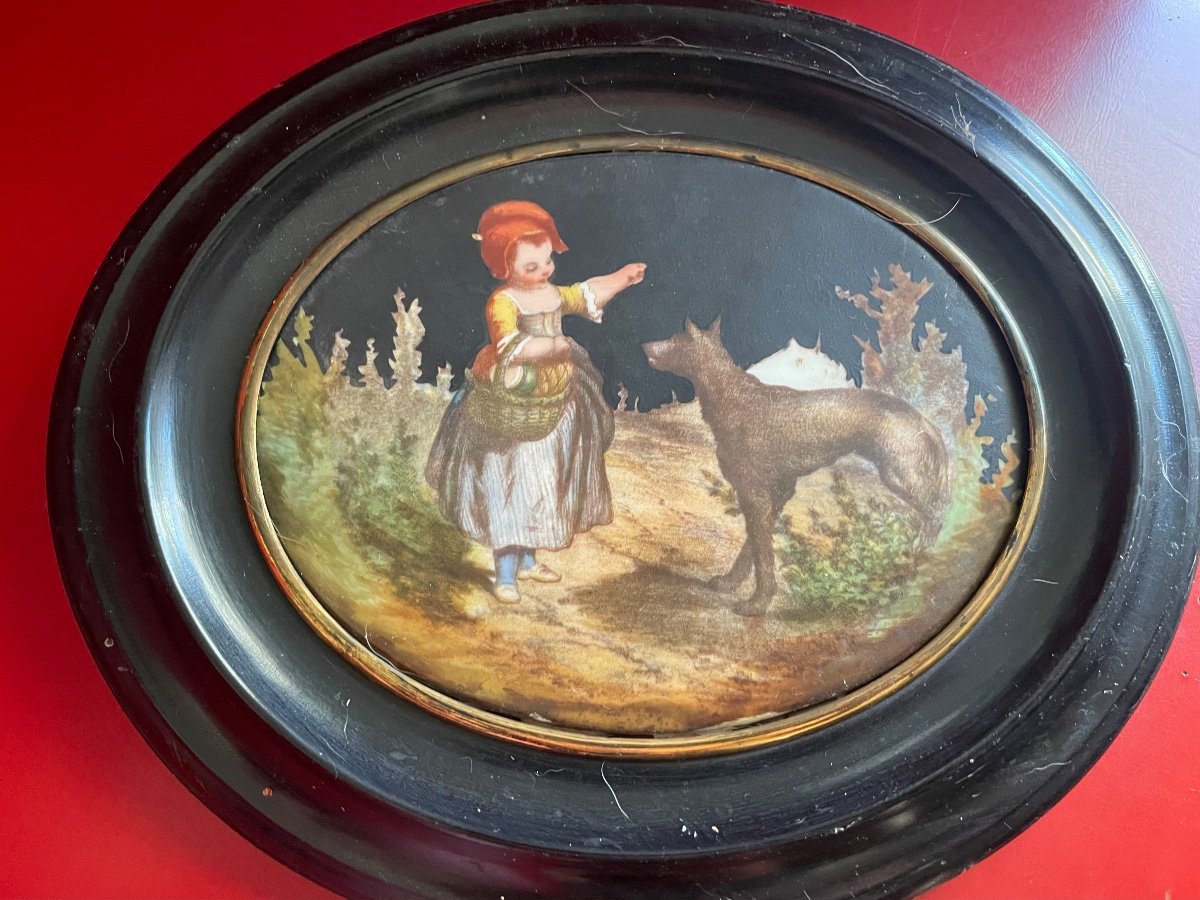 Little Red Riding Hood And The Wolf Porcelain Plaque -photo-5