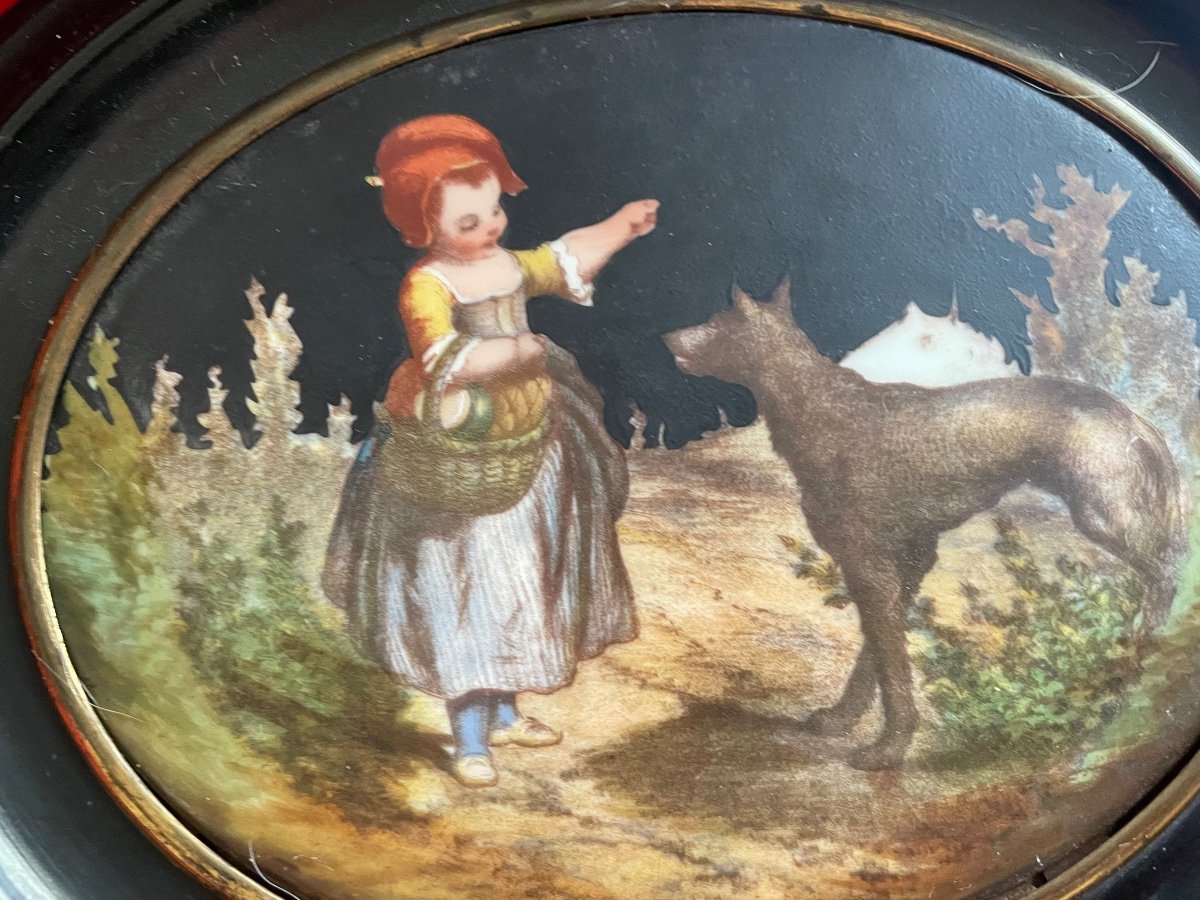 Little Red Riding Hood And The Wolf Porcelain Plaque 