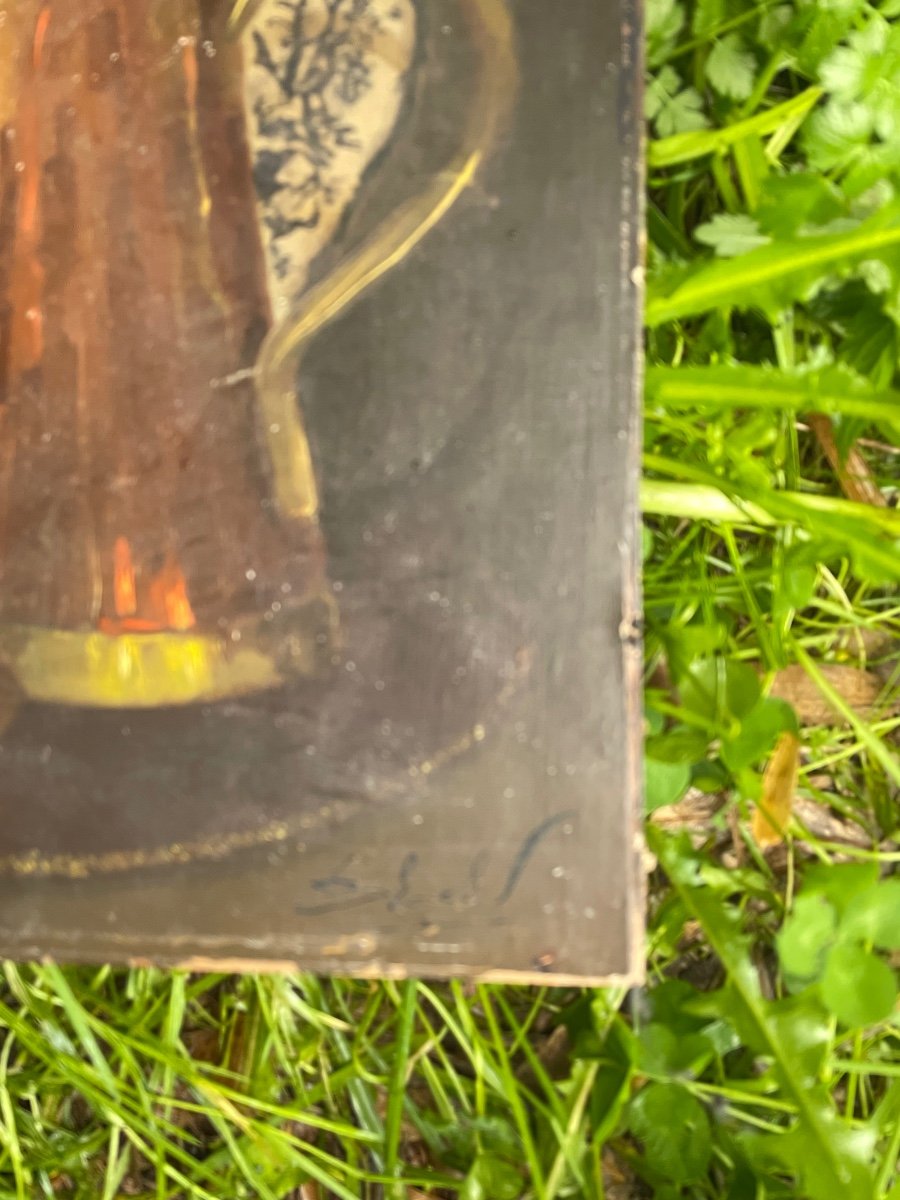 Still Life With Earthenware Plate And Teapot -photo-3