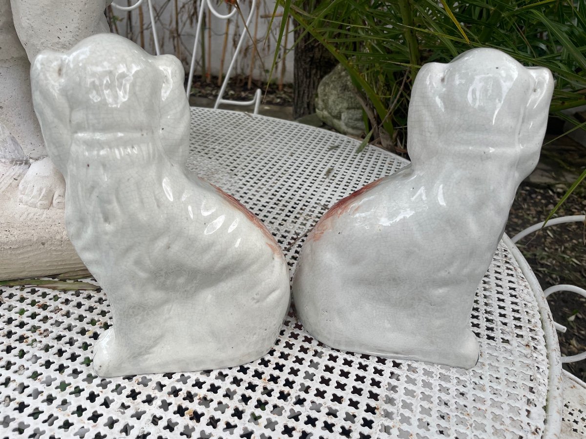 Pair Of Earthenware Dogs -photo-1