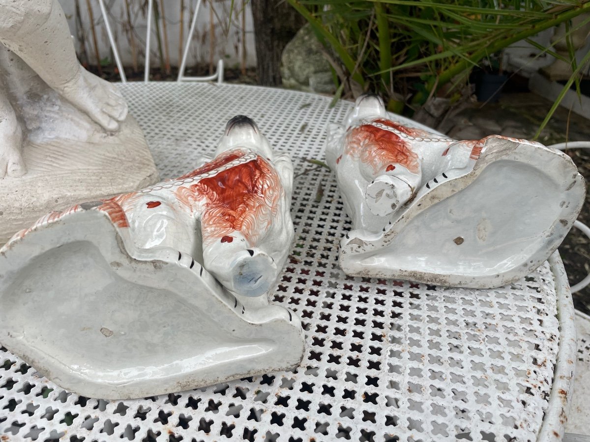 Pair Of Earthenware Dogs -photo-2