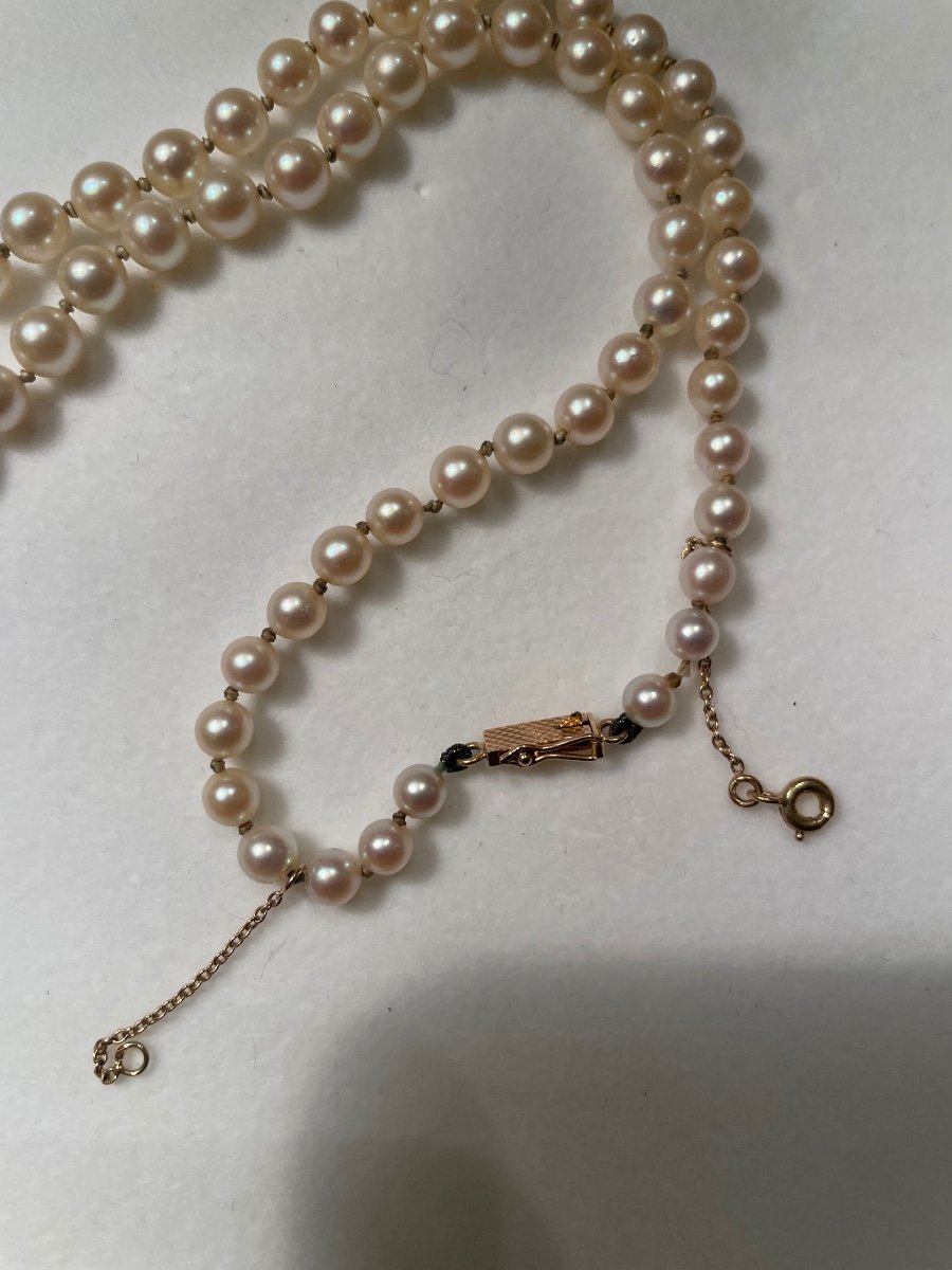 Cultured Pearl And Gold Necklace -photo-2