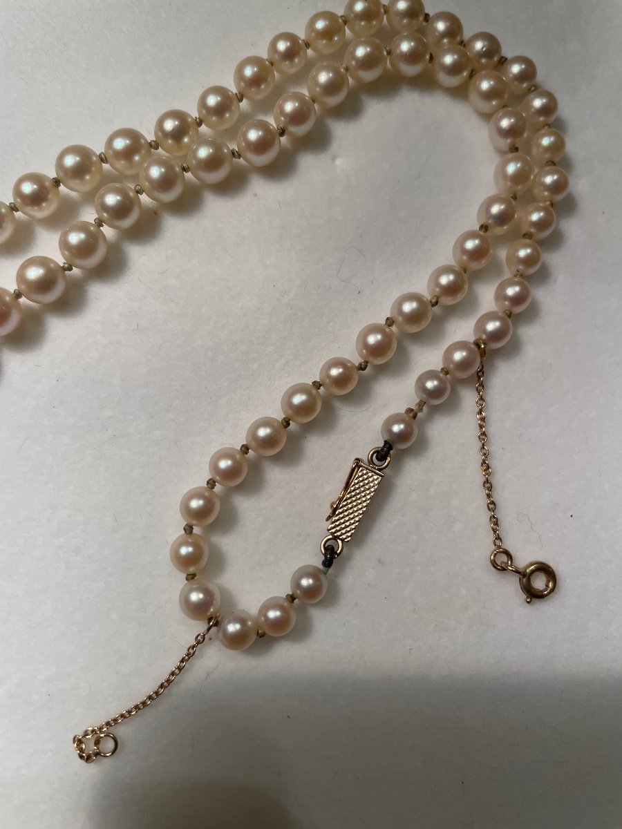 Cultured Pearl And Gold Necklace -photo-5