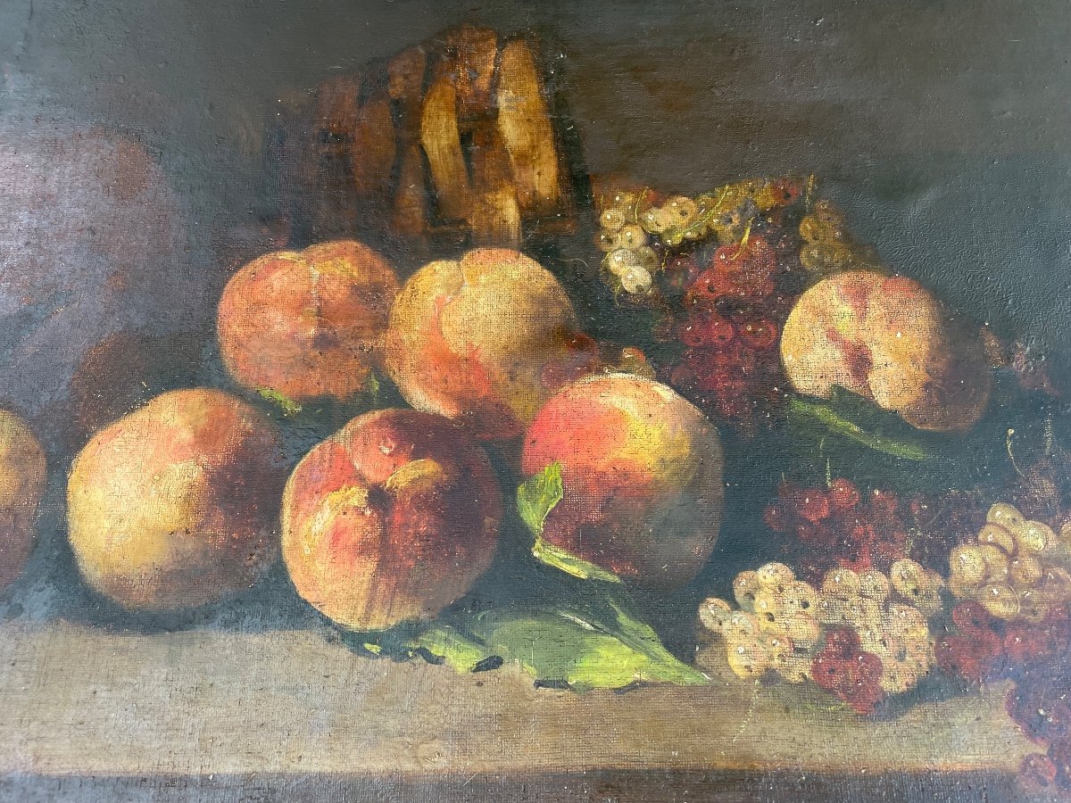 Peaches And Redcurrants By Arthur Alfred De Neuville 