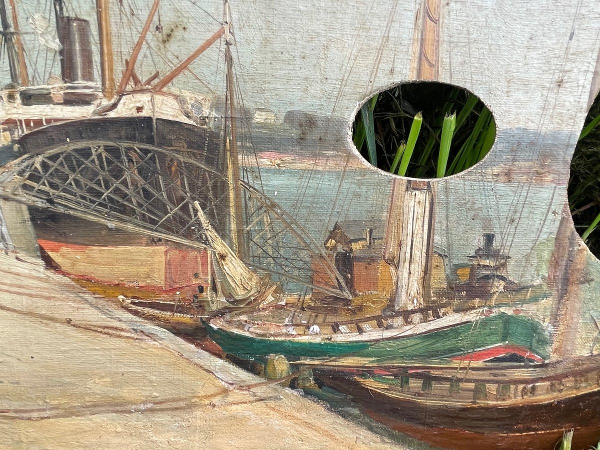 Painter's Palette Animated With A Boat Scene -photo-3