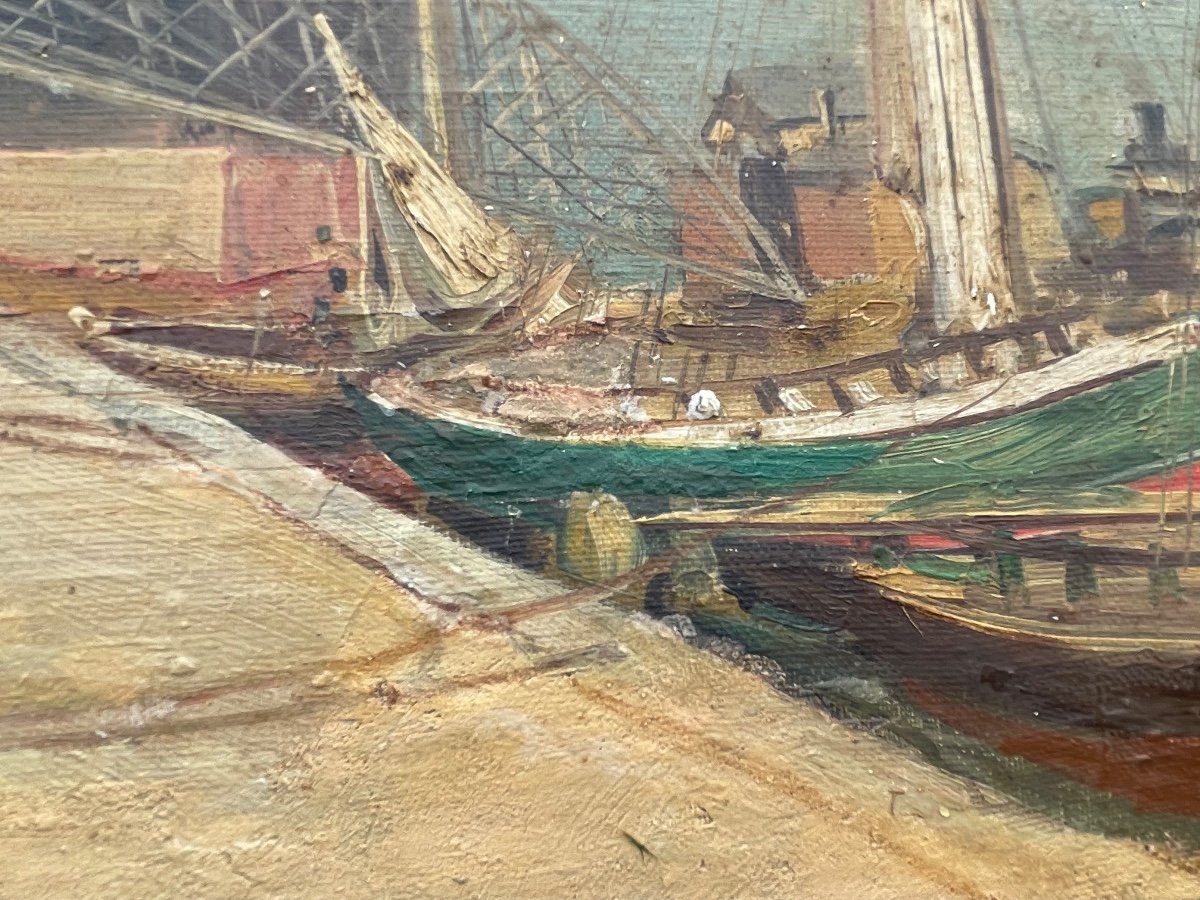 Painter's Palette Animated With A Boat Scene 