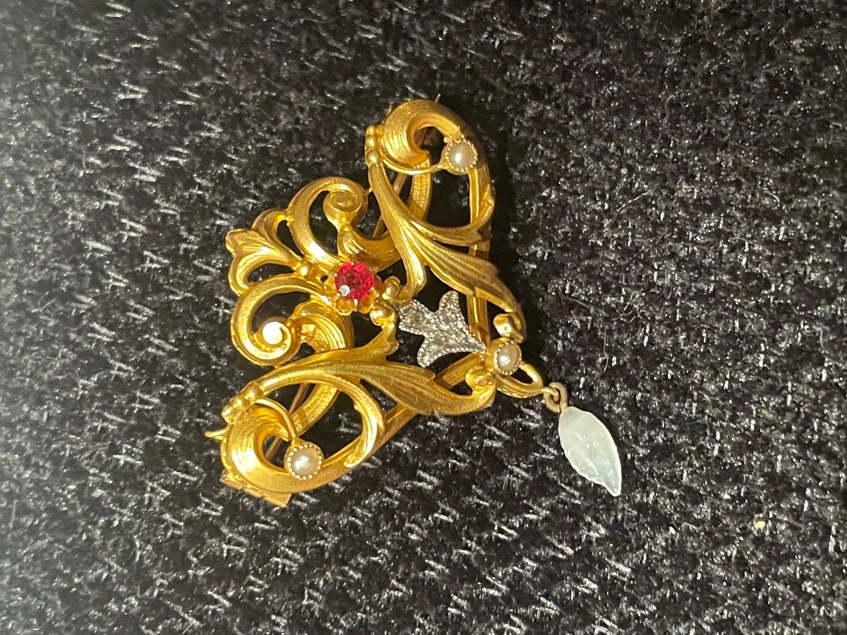 Broche Or Et Pierres et perles -photo-1