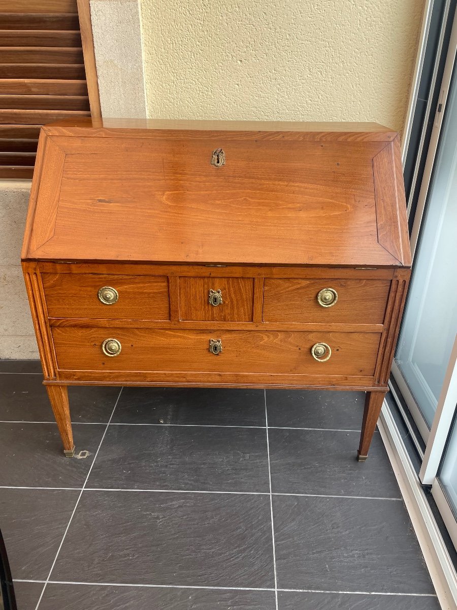 Bureau De Pente Acajou blond  L XVI D’époque 