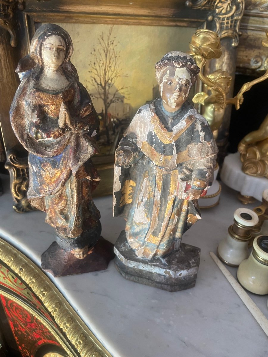 Pair Of 18th Century Religious Statuary -photo-1