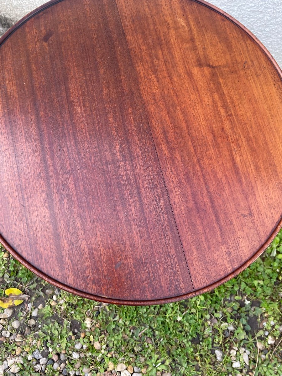 Low Mahogany Pedestal Table-photo-1