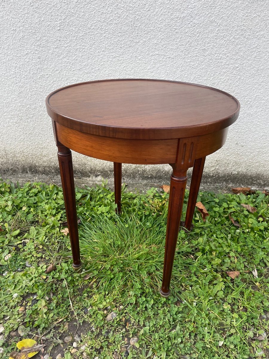 Low Mahogany Pedestal Table-photo-3