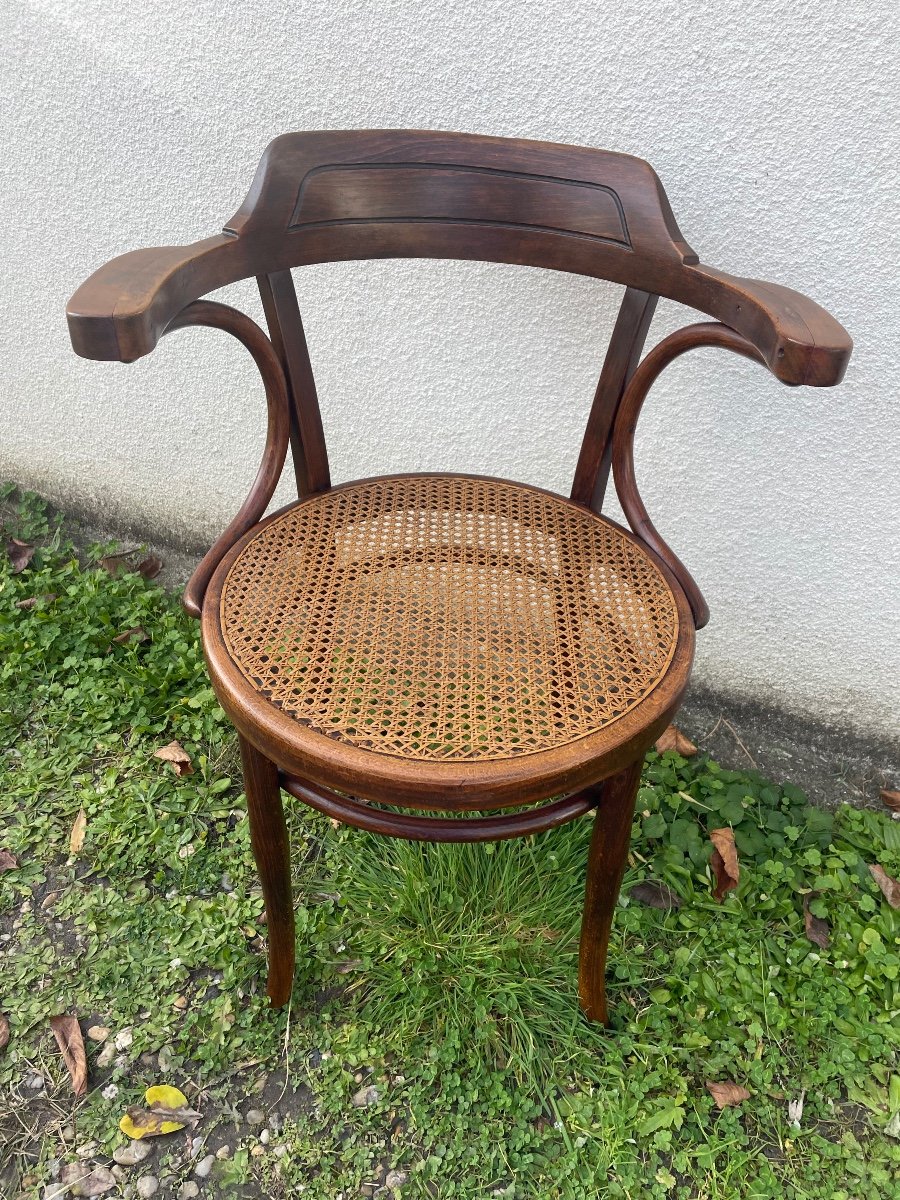 Fauteuil Bistrot En Bois Courbé De Josep Hofmann -photo-3