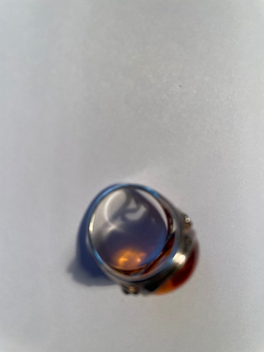 Silver And Amber Ring -photo-4