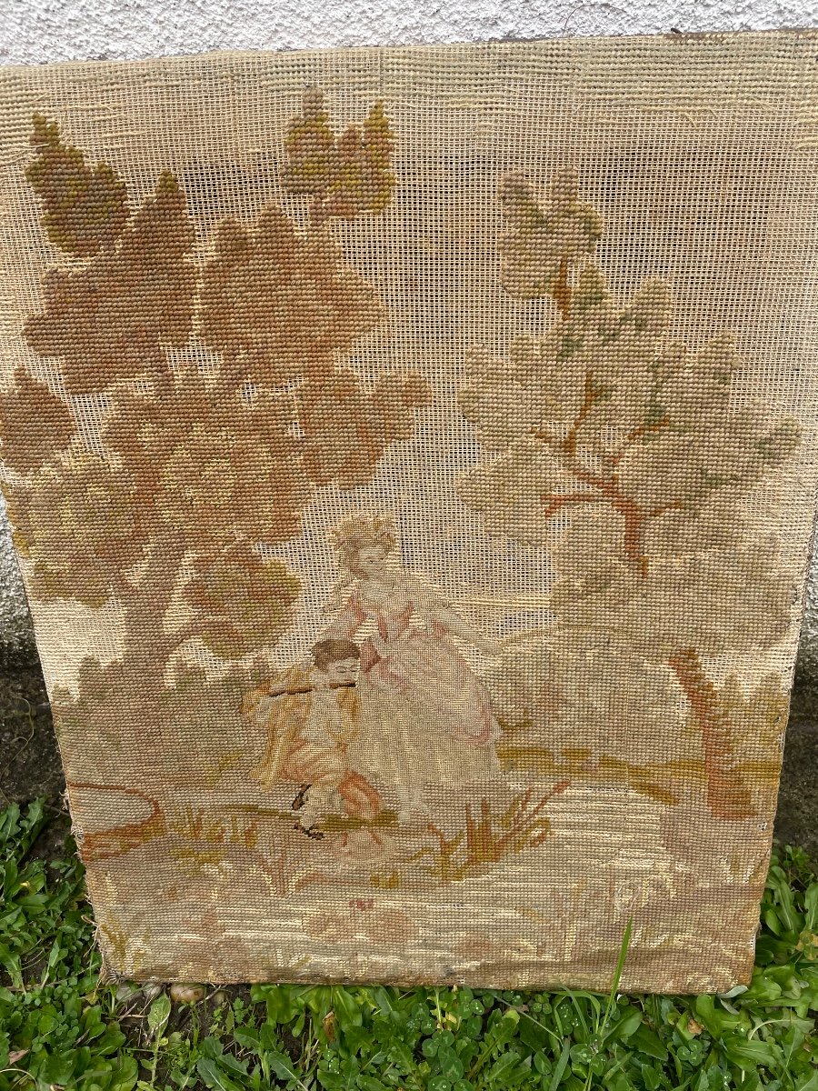 Tapestry Point Galante Scene From The 18th Century -photo-4