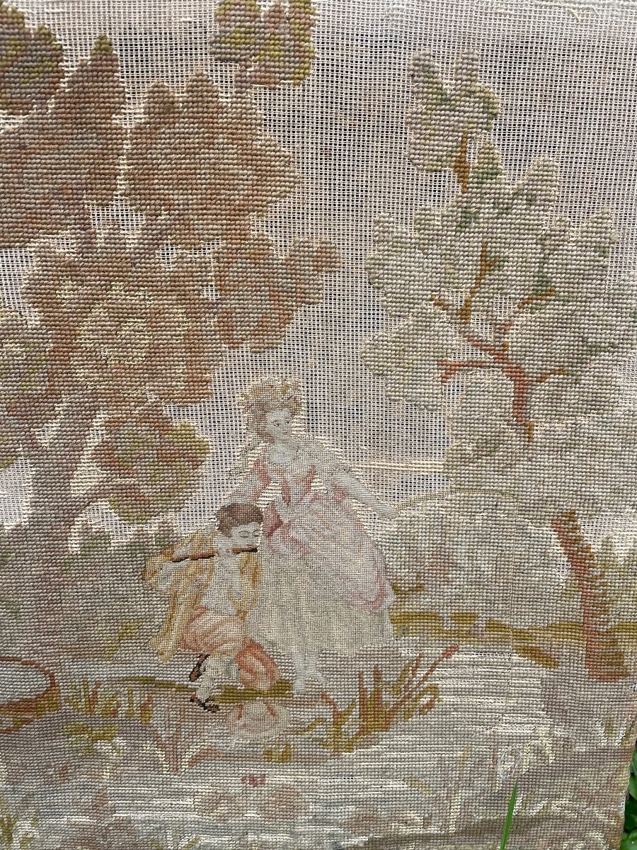 Tapestry Point Galante Scene From The 18th Century -photo-5