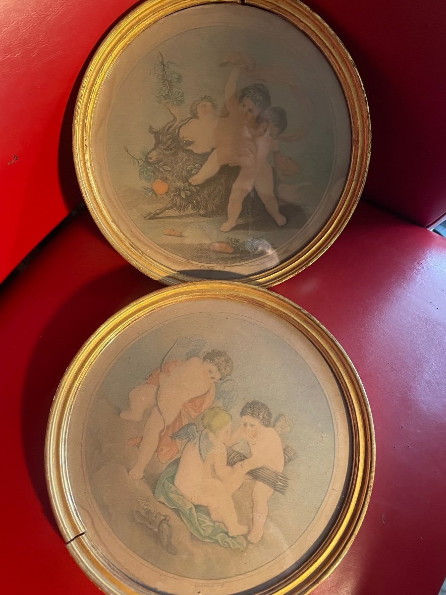 Pair Of Medallion Engravings By Bartolozzi