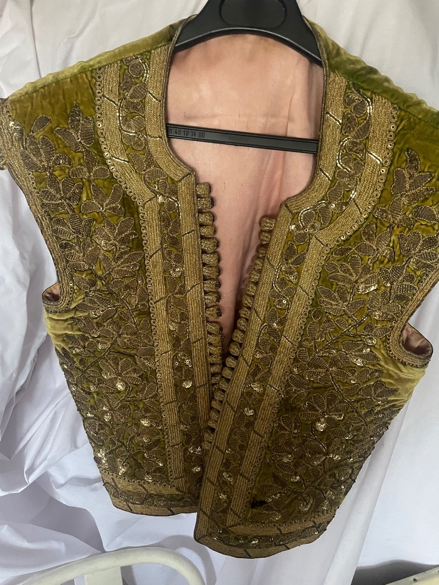 Gold Embroidered Oriental Bolero Vest -photo-2