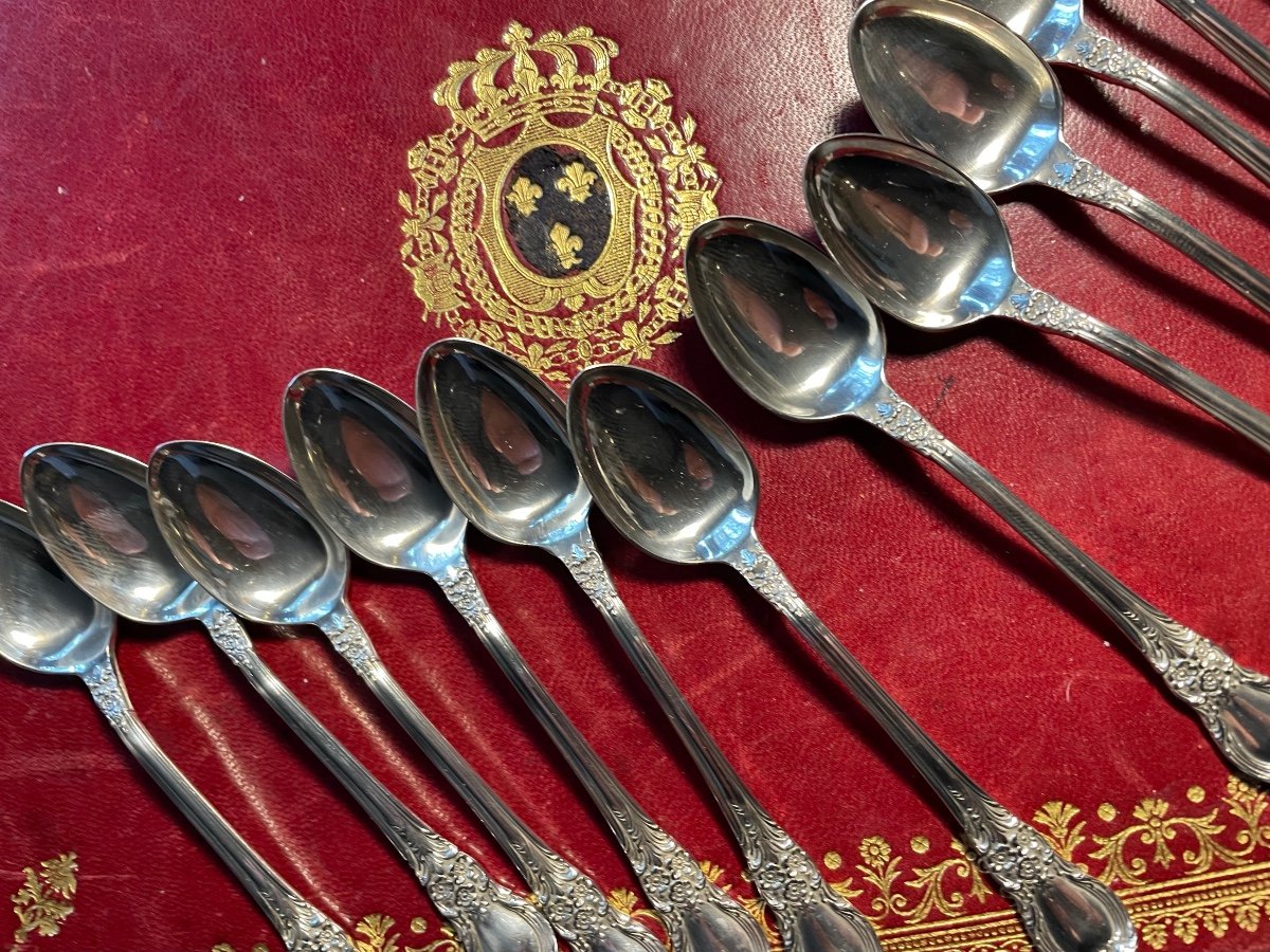 Set Of 12 Small Silver Spoons -photo-2