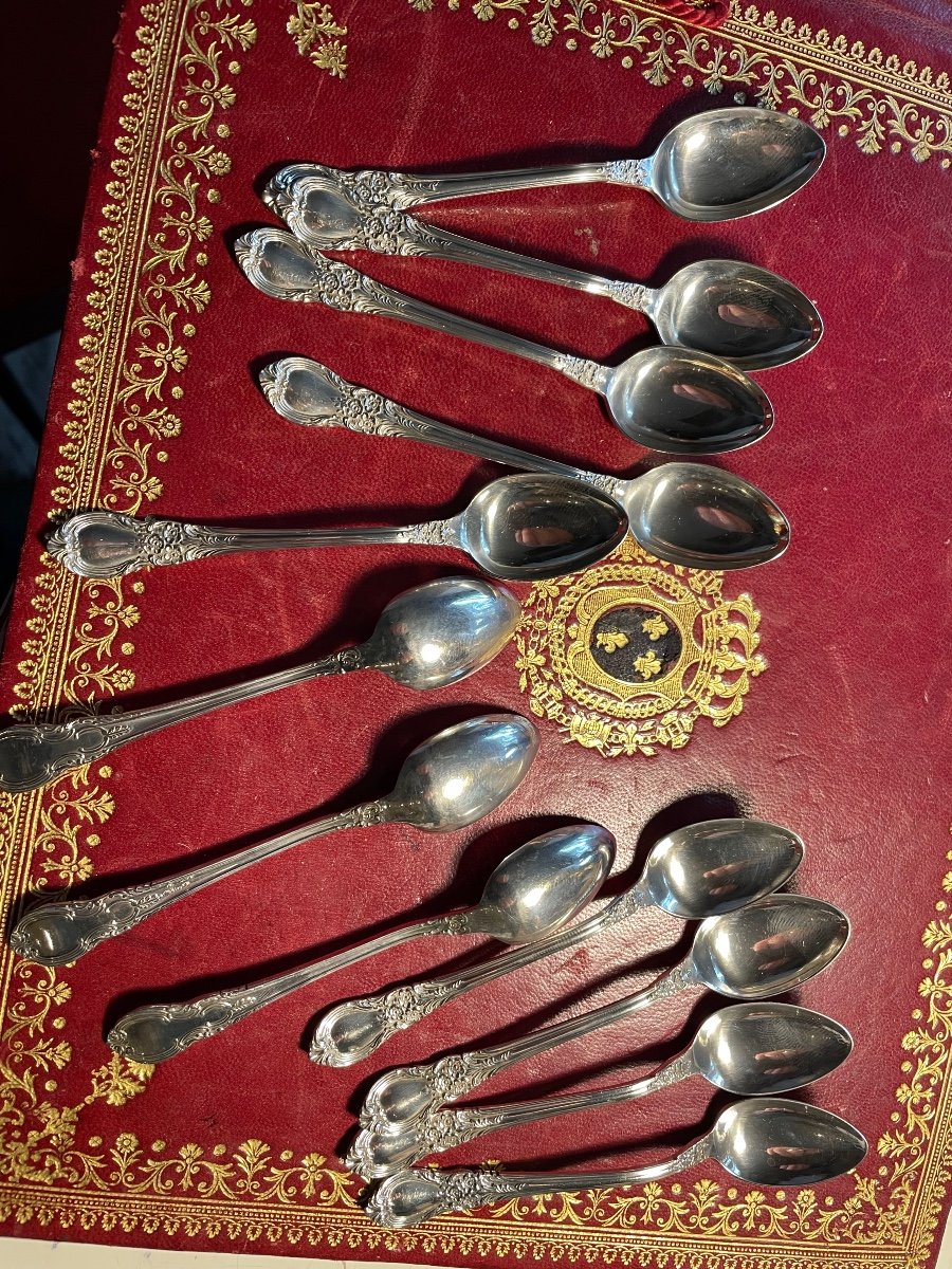 Set Of 12 Small Silver Spoons -photo-2