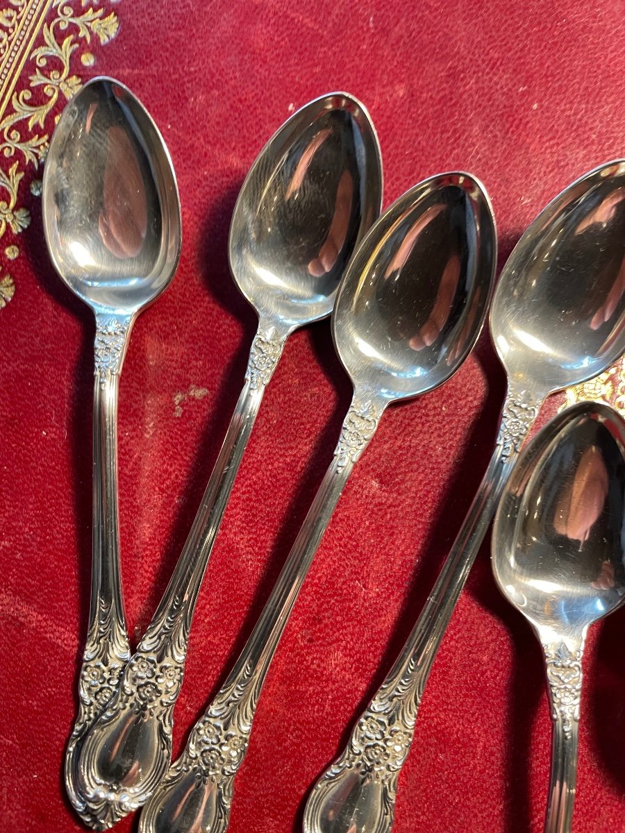 Set Of 12 Small Silver Spoons -photo-3