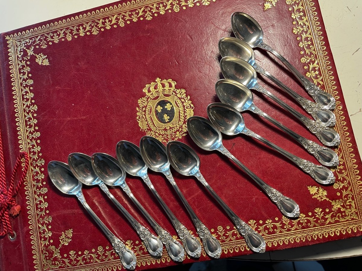 Set Of 12 Small Silver Spoons -photo-4