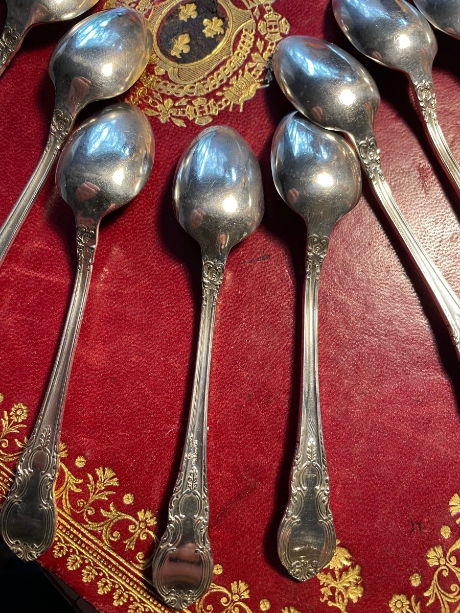 Set Of 12 Small Silver Spoons -photo-5