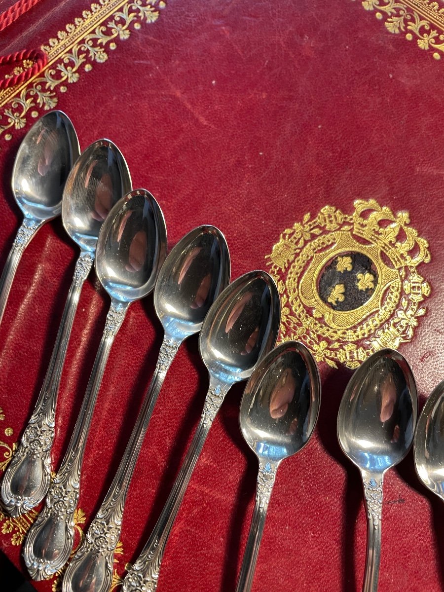 Set Of 12 Small Silver Spoons -photo-6