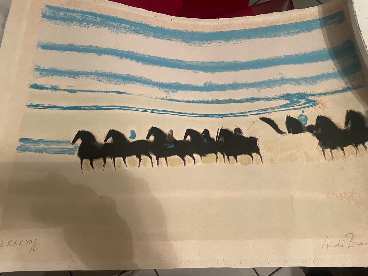 The Horses. Lithograph By André Brasilier -photo-4