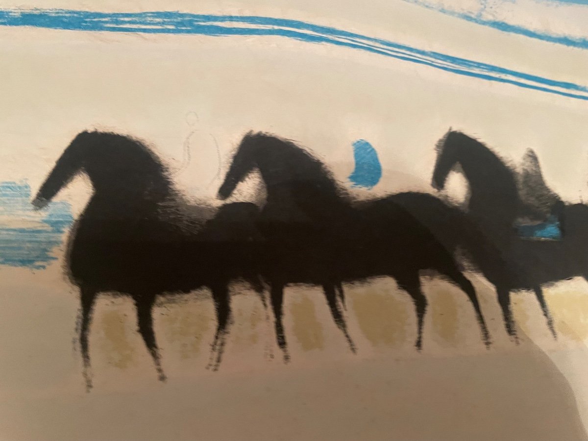 The Horses. Lithograph By André Brasilier -photo-3