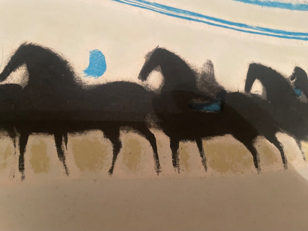 The Horses. Lithograph By André Brasilier -photo-4