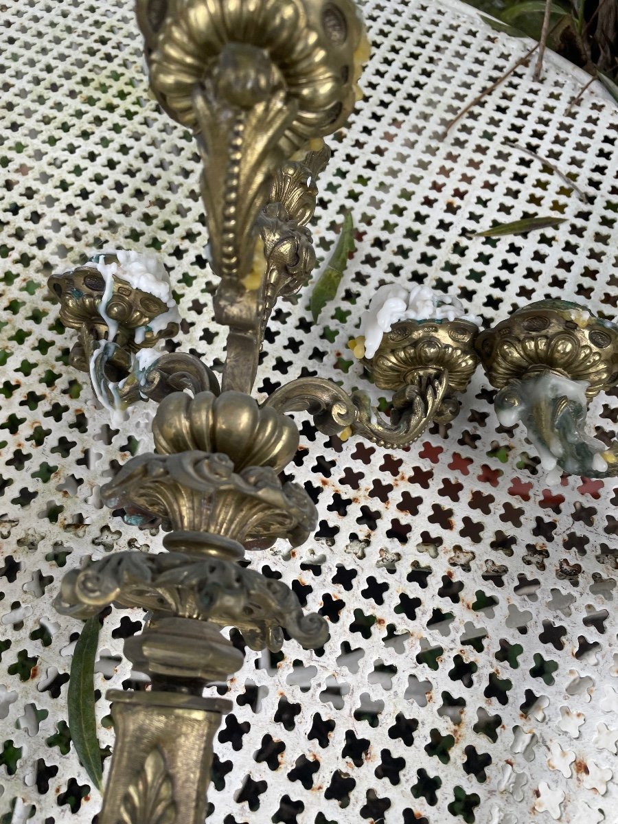 Pair Of Bronze Candelabra -photo-4