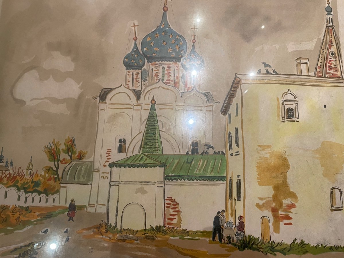 Lithograph By Yves Brayer: Suzdal, Russia 