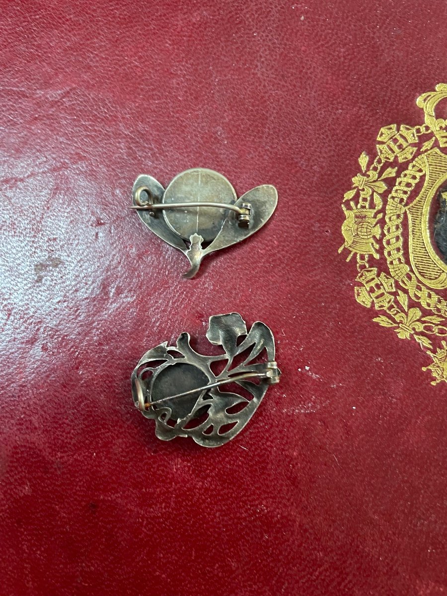 Pair Of Religious Silver Brooches -photo-4