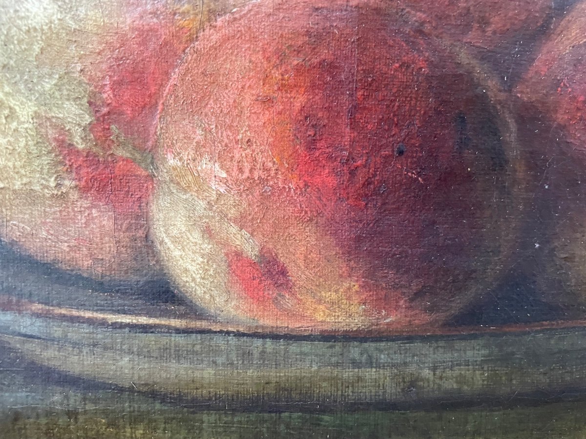 Still Life With Peaches By Lelong 