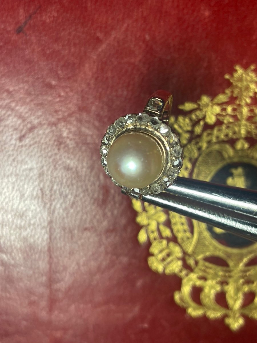 Gold Pearl And Diamond Rose Ring -photo-3