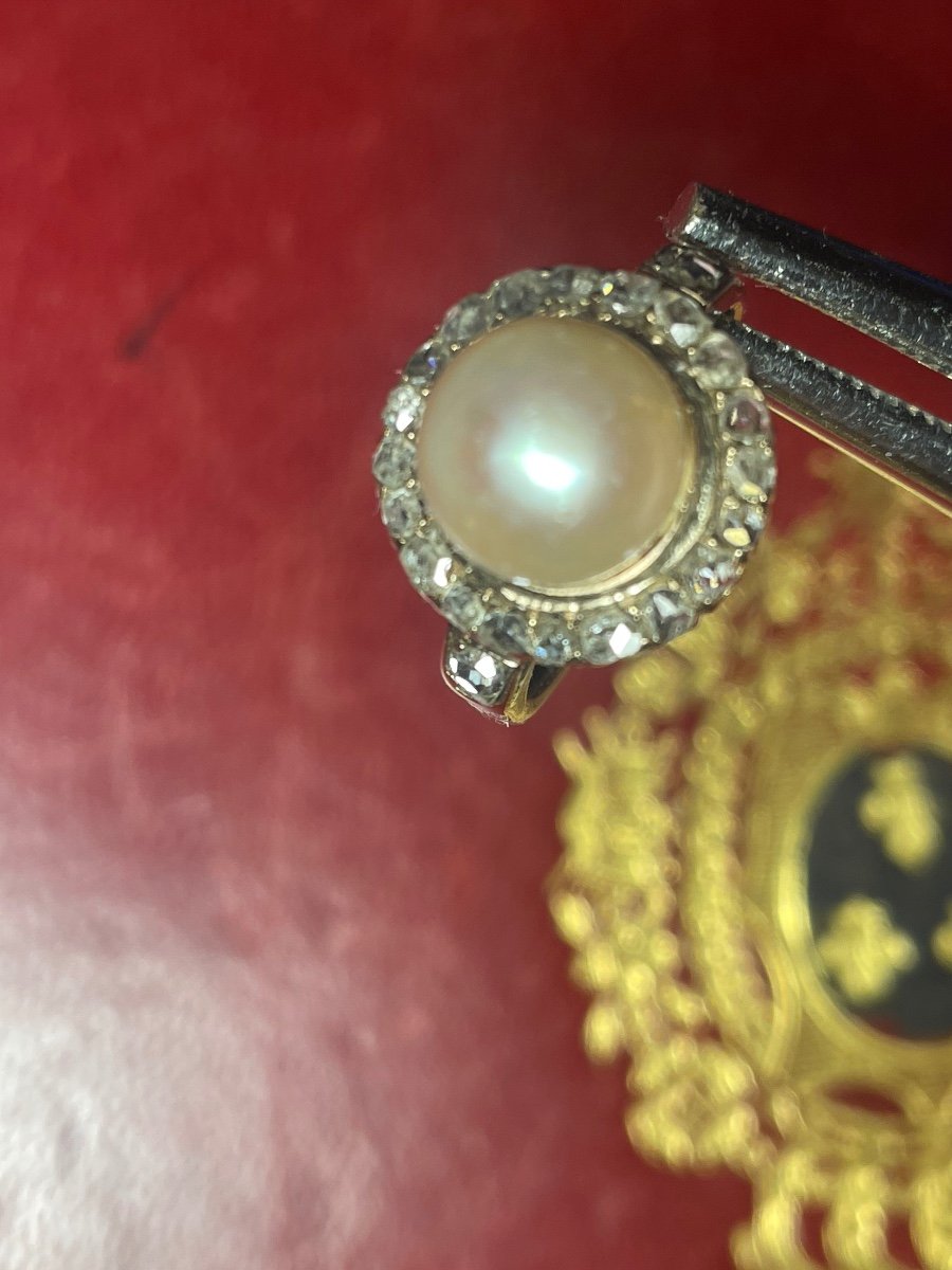 Gold Pearl And Diamond Rose Ring -photo-6