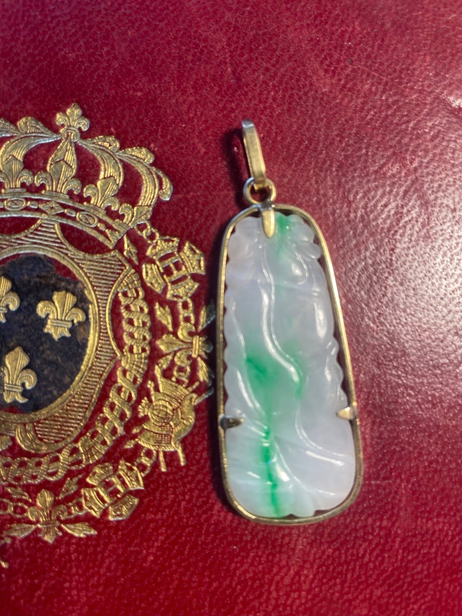 Pendentif Or Et Jade 