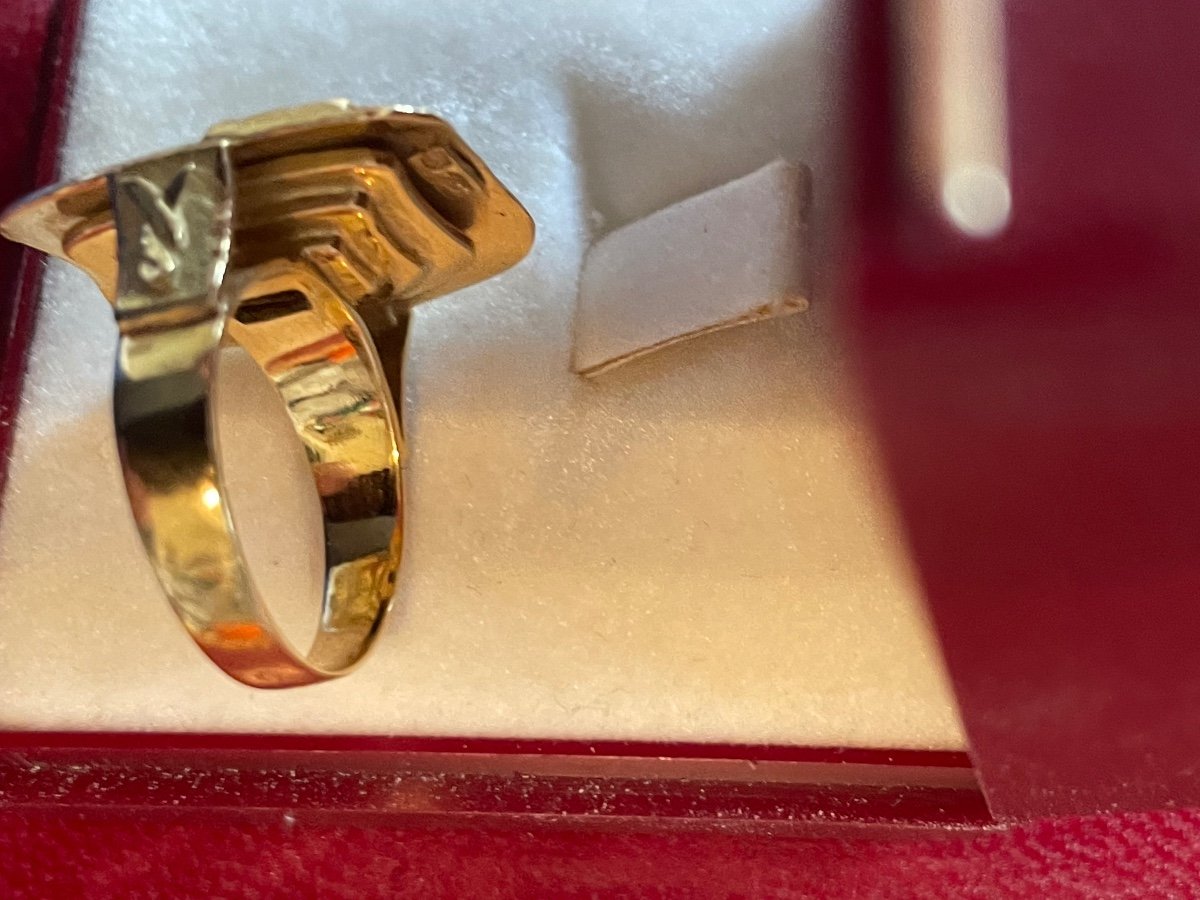 Bague Or Décor égyptien -photo-3